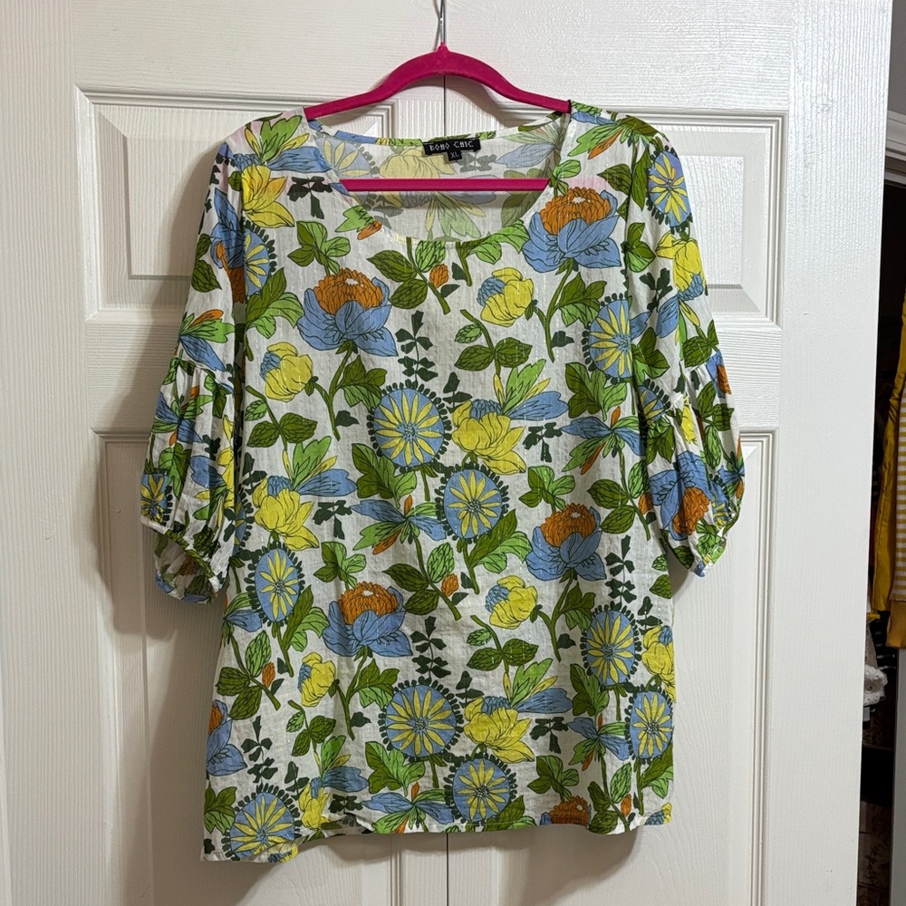 Colorful Floral Women's Blouse by BOBO CHIC
